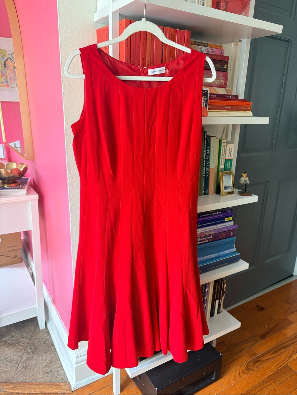 Calvin Klein Bright Red Sleeveless A-Line Mini Dress